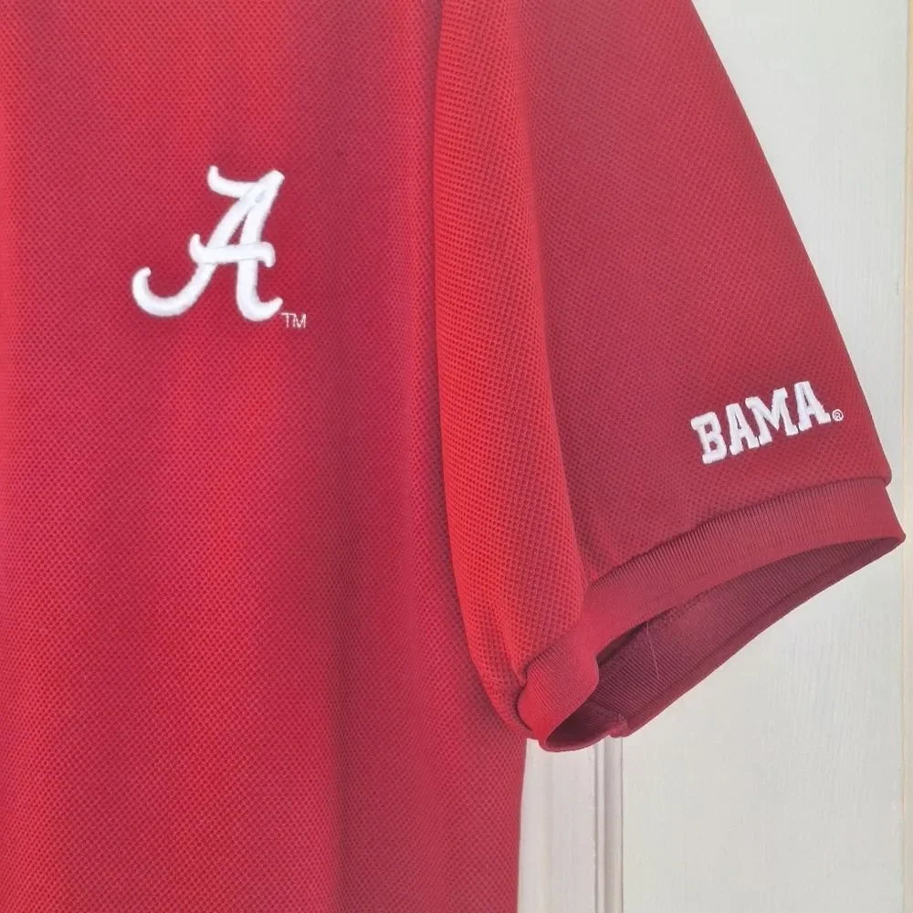 Columbia Red Polo PFG Fishing Shirt Golf Omni Shade Alabama Crimson Tide Men's M